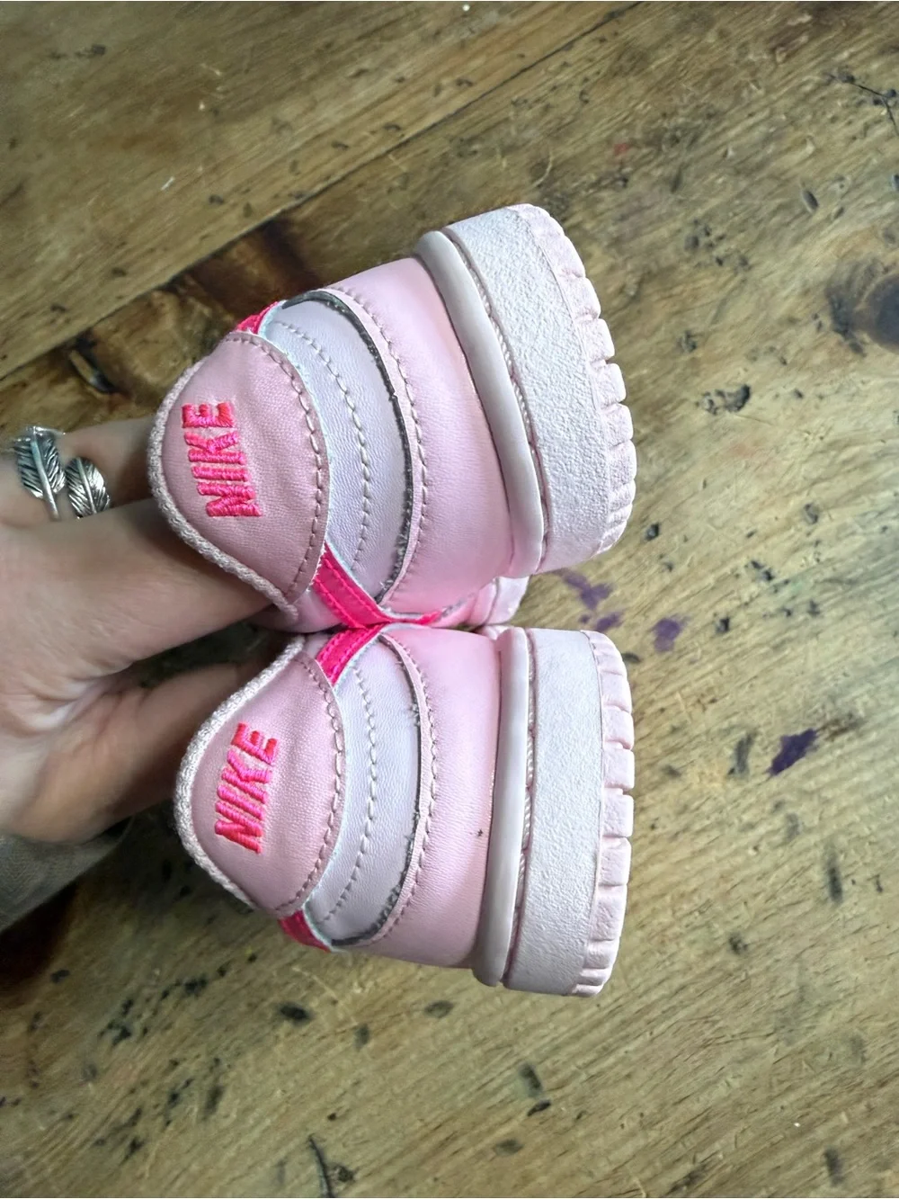 Nike Kids' Dunk Low- Top Triple Pink Sneakers 9C